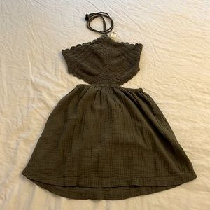 Aerie: Pool-To-Party Crochet Halter Mini Dress